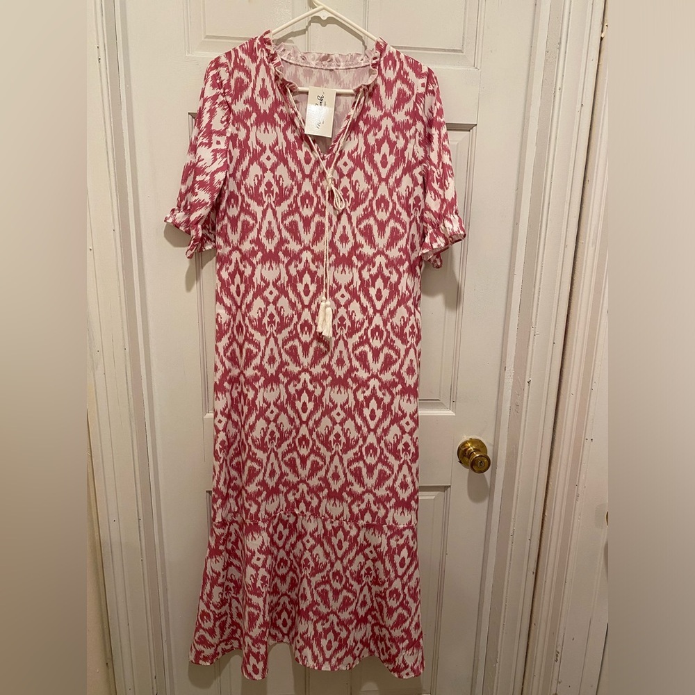 Red and White Maternity Dress Summer